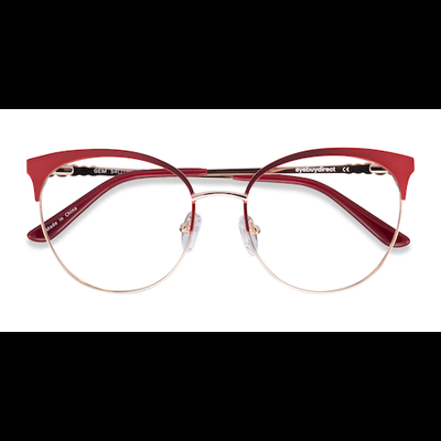 Female s horn Red Gold Metal Prescription eyeglasses - Eyebuydirect s Gem