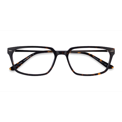 Male s rectangle Tortoise Silver Acetate,Metal Prescription eyeglasses - Eyebuydirect s Fusion