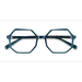 Unisex s geometric Iridescent Dark Green Acetate Prescription eyeglasses - Eyebuydirect s Glister