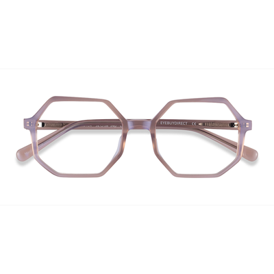 Unisex s geometric Iridescent Purple Acetate Prescription eyeglasses - Eyebuydirect s Glister