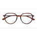 Unisex s round Brown Striped Light Gold Acetate,Metal Prescription eyeglasses - Eyebuydirect s World