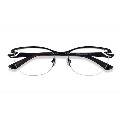 Unisex s horn Black Red Metal Prescription eyeglasses - Eyebuydirect s Commerce