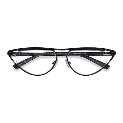 Female s geometric Black Metal Prescription eyeglasses - Eyebuydirect s Loom