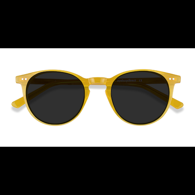 Unisex s round Yellow Acetate Prescription sunglasses - Eyebuydirect s Sun Kyoto