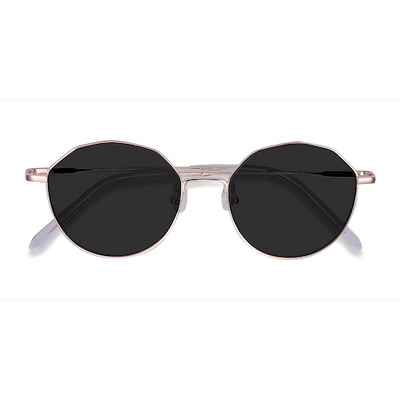 Unisex s geometric Rose Gold Metal Prescription sunglasses - Eyebuydirect s Village