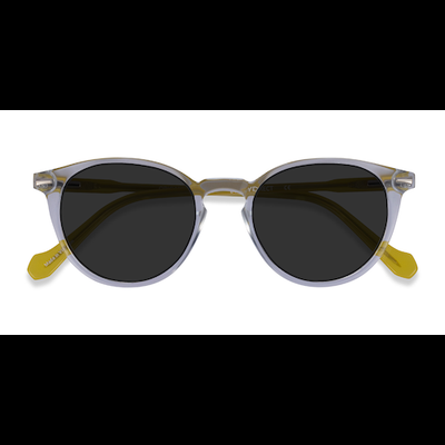 Unisex s round Clear Yellow Acetate Prescription sunglasses - Eyebuydirect s Origami