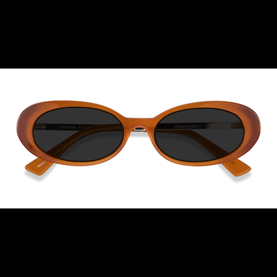 Female s oval Orange Acetate,Metal Prescription sunglasses - Eyebuydirect s Winona
