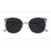 Female s square Clear Blue Gold Acetate,Metal Prescription sunglasses - Eyebuydirect s Fascination