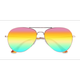 Unisex s aviator Gold Metal Prescription sunglasses - Eyebuydirect s Haight