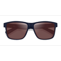 Unisex s square Navy Brown Plastic Prescription sunglasses - Eyebuydirect s Raft