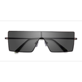 Unisex s rectangle Matte Gunmetal Metal Prescription sunglasses - Eyebuydirect s Byte