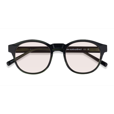 Unisex s round Green Acetate Prescription sunglasses - Eyebuydirect s Flamingo