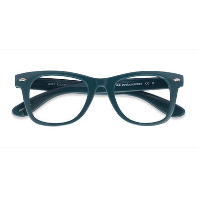 Unisex s square Green Plastic Prescription eyeglasses - Eyebuydirect s Atlee