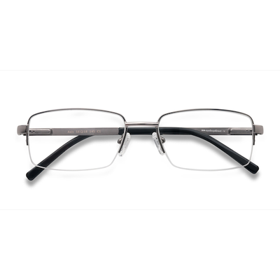 Male s rectangle Gunmetal Metal Prescription eyeglasses - Eyebuydirect s Axis
