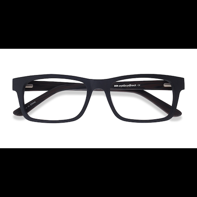 Unisex s rectangle Black Coffee Acetate Prescription eyeglasses - Eyebuydirect s Emory