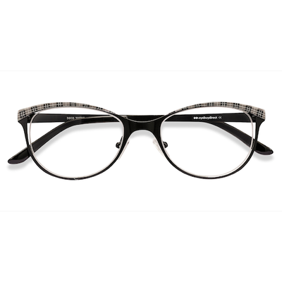 Female s horn Black Gray Metal Prescription eyeglasses - Eyebuydirect s Deco