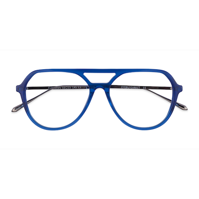 Male s aviator Clear Blue Silver Acetate,Metal Prescription eyeglasses - Eyebuydirect s Cumulus