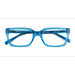 Unisex s rectangle Crystal Fluo Blue Acetate Prescription eyeglasses - Eyebuydirect s Petula