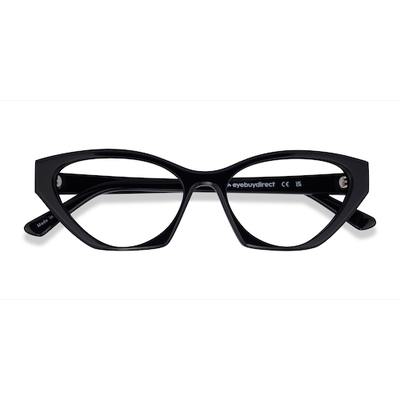 Female s horn Black Acetate Prescription eyeglasses - Eyebuydirect s Angelina