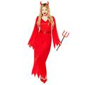 amscan 9917898 Damen Halloween Teufel Lady Fasching Kostüm Multi Größe 42-44