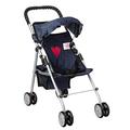 The New York Doll Collection My First Doll Denim Stroller - Baby Doll Pushchair with Basket - Foldable Dolls Pram, Toy Dolls Buggy for 18-Inch Dolls