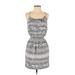 BCBGeneration Casual Dress - Mini Scoop Neck Sleeveless: White Stripes Dresses - Women's Size Small