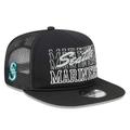 Men's New Era Black Seattle Mariners Street Team A-Frame Trucker 9FIFTY Snapback Hat