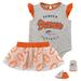 Girls Infant Heather Gray/Orange Denver Broncos All Dolled Up Three-Piece Bodysuit, Skirt & Booties Set