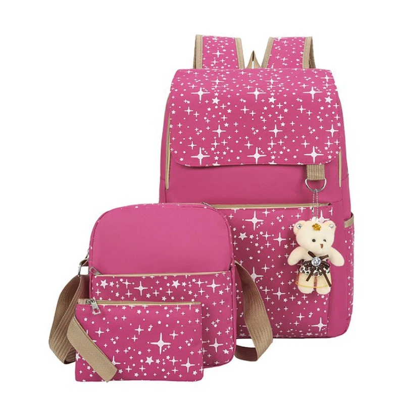 Sac à dos étudiant trois pièces cartable en toile Style académique sac à dos haute capacité pour garçons et filles sac à dos d'école Junior