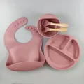 Ensemble de vaisselle en Silicone pour bébé bol à ventouse assiette cuillère fourchette vaisselle