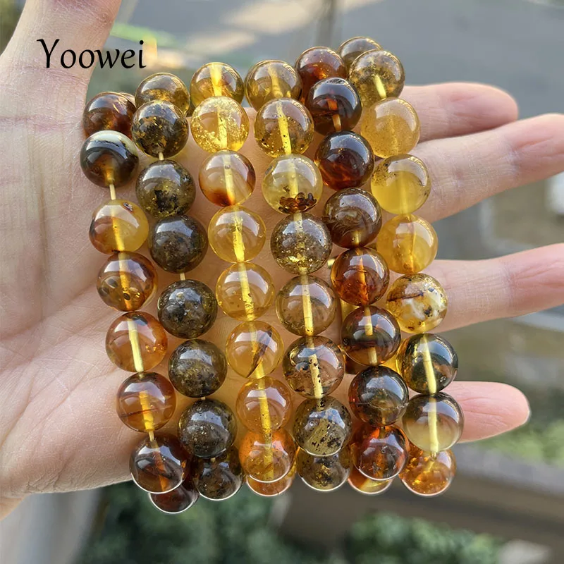 Bracelet ambre Floral 8mm 14mm, vente en gros, bricolage, cadeau Original, pierre précieuse baltique, perles rondes, nouveaux bijoux naturels authentiques
