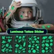 Luminous Tattoo Stickers Kid Temporary Waterproof Universe Space Fake Tattoos Glow Face Arm Leg for