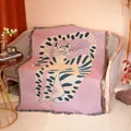 Textile City Ins Pink Girl Cat Pattern Throw Blanket Home Decorate Tapestry Sofa Cover Outdoor