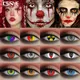 KSSEYE 2pcs Halloween Cosplay Contact Lenses Blue Lenses Natural Color Contact Lenses Large Pupils