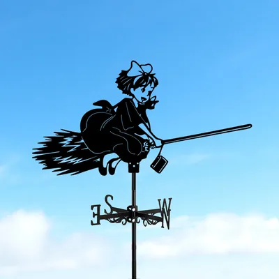 1 Pc Magical Girl Silhouette Weather Vane Anti-Rust Outdoor Decor Tool for Roof Garden Home Barn