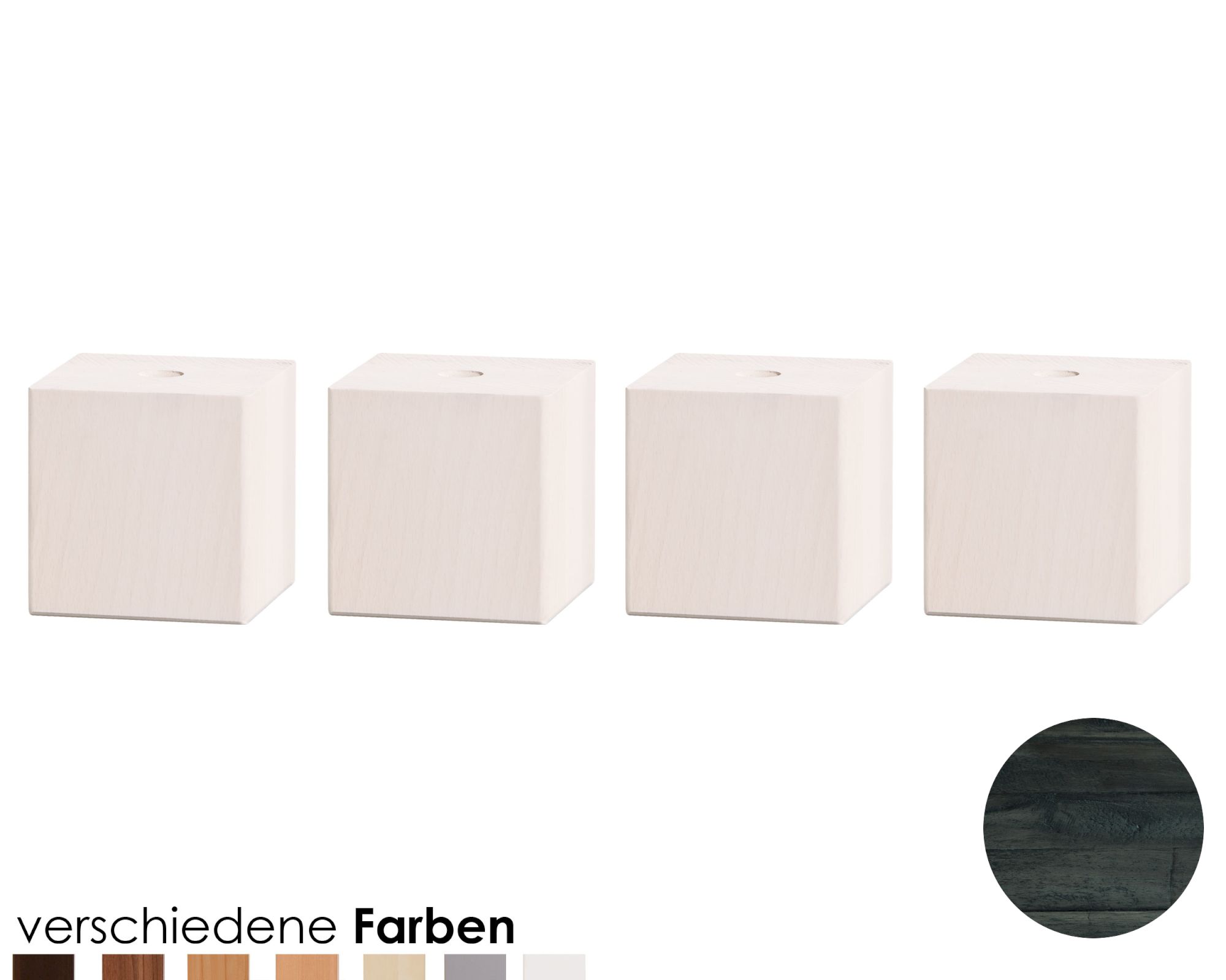 Hasena Moderno Füsse Ivio 4er-Set / 20 cm / Wildeiche pure, gebürstet, geölt Image