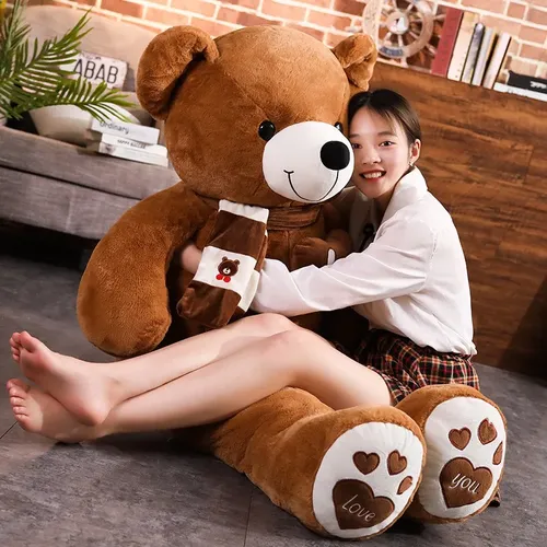 Hochwertige 4 Farben Teddybär mit Schal Stofftiere tragen Plüschtiere Puppe Kissen Kinder Liebhaber