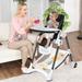 Babyjoy Convertible Folding Adjustable High Chair with Wheel Tray - 35'' x 22.5'' x 41.5''