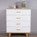 Rosewood Modern Rosewood & White Wooden 4 Drawers Dresser, Spacious Storage Solution for Bedroom, Living Room, and More