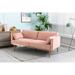 Light Pink European Style Velvet Sofa , Accent Sofa, Loveseat Sofa with Metal Tapered Feet, with Adjustable Backrest