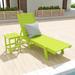 Polytrends Laguna All Weather Poly Pool Outdoor Chaise Lounge - Armless with Square Side Table (2-Piece)
