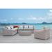 Alejandra 6-Piece Outdoor Wicker Furniture Set with Coffee Table in White and Grey