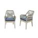 Santino Patio Teak Wood and Rope Dining Chair with Cushion (Set Of 2) - 22.83"W x 25.59"D x 35.04"H