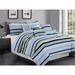 Premius James 7 Piece Oversized Comforter Set, Striped Blue