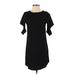 Boohoo Casual Dress - Shift: Black Solid Dresses - Women's Size 4