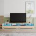 Light Oak Modern TV Cabinet with Color-Changing LED Lights and Two Spacious Drawers, Suitable for TVs up to 43 inches