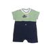 Baby Beginnings Short Sleeve Outfit: Blue Color Block Bottoms - Size 0-3 Month