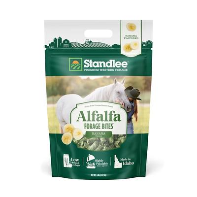 Standlee Premium Products Forage Alfalfa Forage Bites Banana Flavored Horse Treats, 5 lbs.