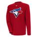 Men's Antigua Red Toronto Blue Jays Flier Bunker Pullover Sweatshirt