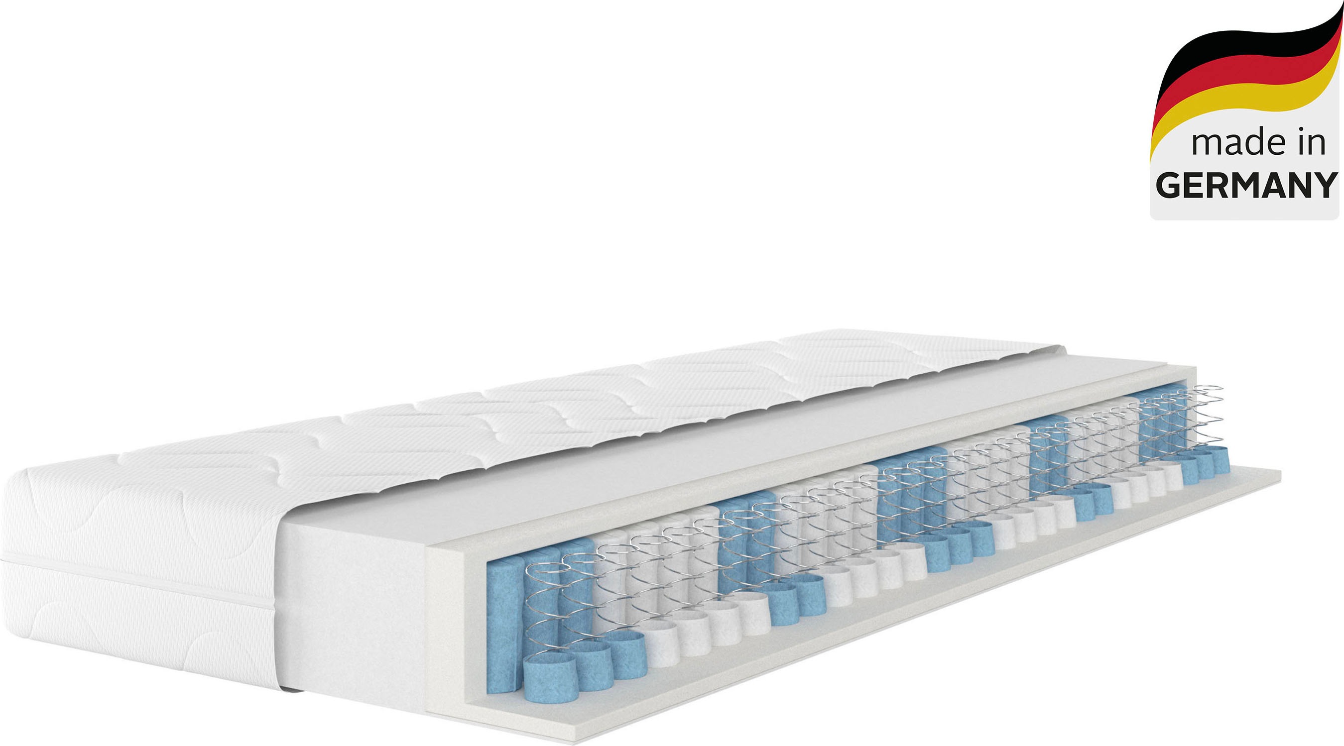 Taschenfederkernmatratze ÄLGDRÖM "Kirkja 7-Zonen Matratze 90x200 cm, 140x200 cm & weitere Größen", weiß, B:140cm H:21cm L:200cm, Obermaterial: 100% Polyester, Matratzen, Matratzen H2 / H3, ergonomisch, atmungsaktiv